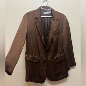 Zara Women’s Chocolate Brown Tailored Blazer